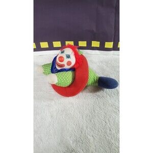 Clown Red Hoop Vintage Plush Retro RARE Quirky Jester Kidcore Unique Toy